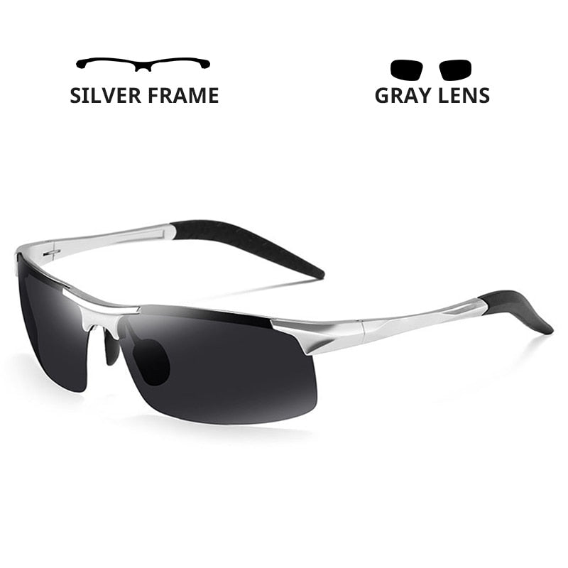Men Luxury Aluminum Polorized Sunglasses - Day Night Driving Anti-Glare
