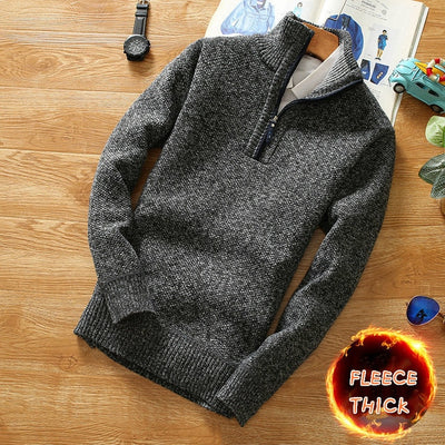 Men's Fleece Thicker  Zipper Turtleneck.