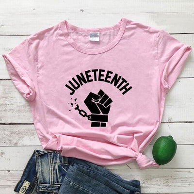 Juneteenth Fist Women Casual T-shirt - BB's Beauty Supply