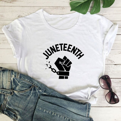 Juneteenth Fist Women Casual T-shirt - BB's Beauty Supply