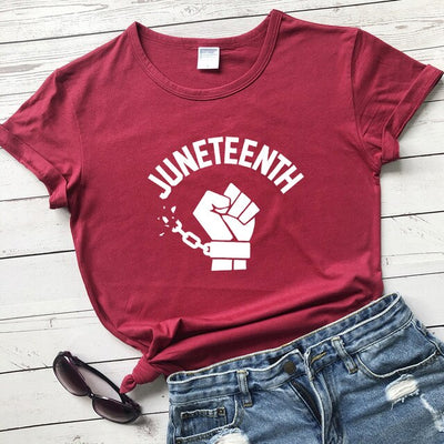 Juneteenth Fist Women Casual T-shirt - BB's Beauty Supply