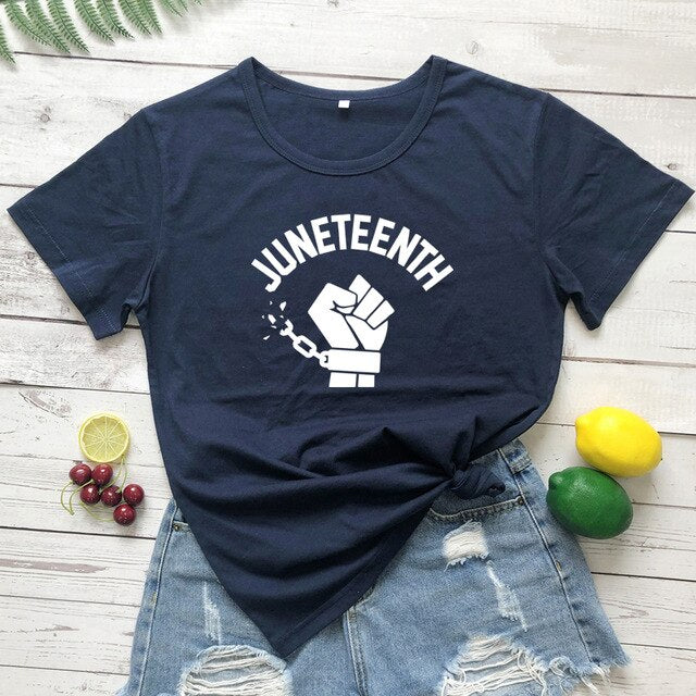 Juneteenth Fist Women Casual T-shirt - BB's Beauty Supply