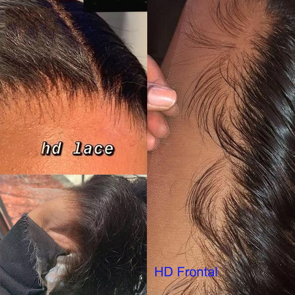 HD Lace Frontal Pre Plucked 13x4 Lace Frontal Closure Peruvian Body Wave Transparent Lace Frontal Bleached Knots HD Closure