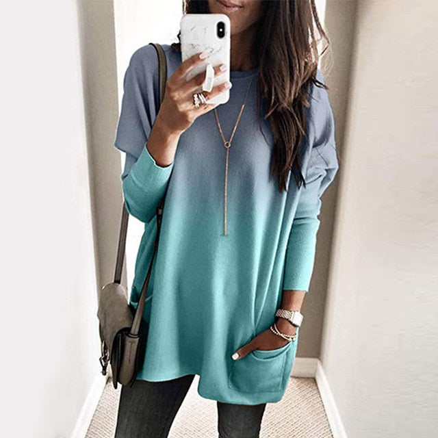 Women Long Sleeve Loose Casual Top - BB's Beauty Supply