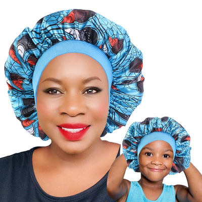 Satin Bonnet African Pattern Print - BB's Beauty Supply