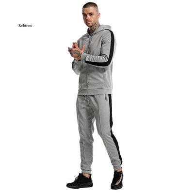 Men Jogger Running Tracksuit with Hoodie
