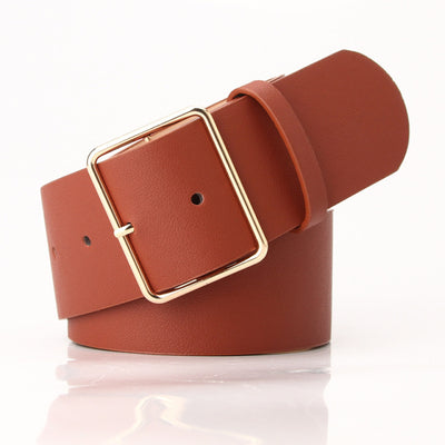 New Fashion 5cm Wide Black Red Leather Ladies Belts