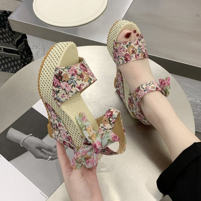 Women Lace Leisure Women Wedges Heeled Shoes