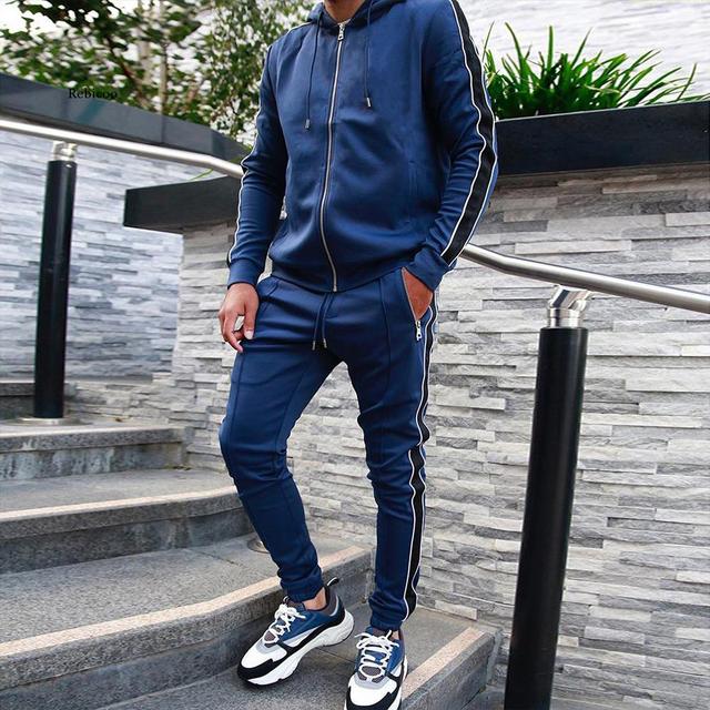 Men Jogger Running Tracksuit with Hoodie