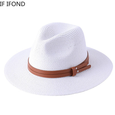 Women/Men Wide Brim Beach Sun Cap UV Protection Fedora Hat