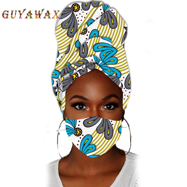 African headwrap Hair Accessoires Scarf Bonnet w/ matching Mask