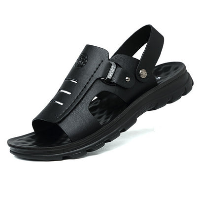 Men Summer Thick Sole Beach Leather Sandals
